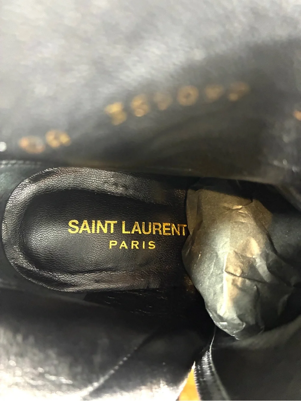Saint Laurent Black Suede Ankle Boots Size 38.5 US 8.5